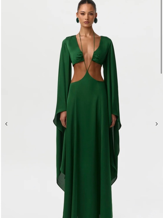 naked wardrobe Dresses & Skirts - naked wardrobe Emerald Green Cutout Maxi Dress